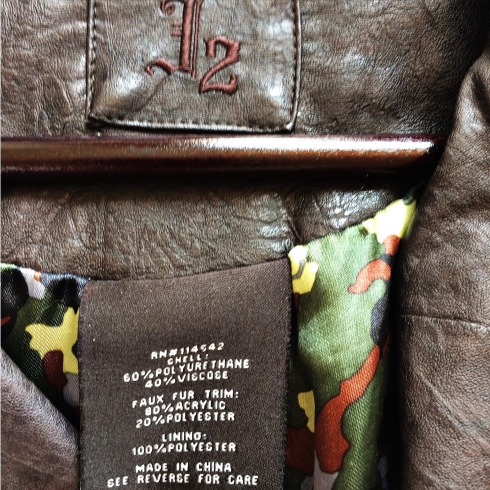 J2 Brown Faux Leather Cropped Moto Lined Jacket - Picture 12 of 16